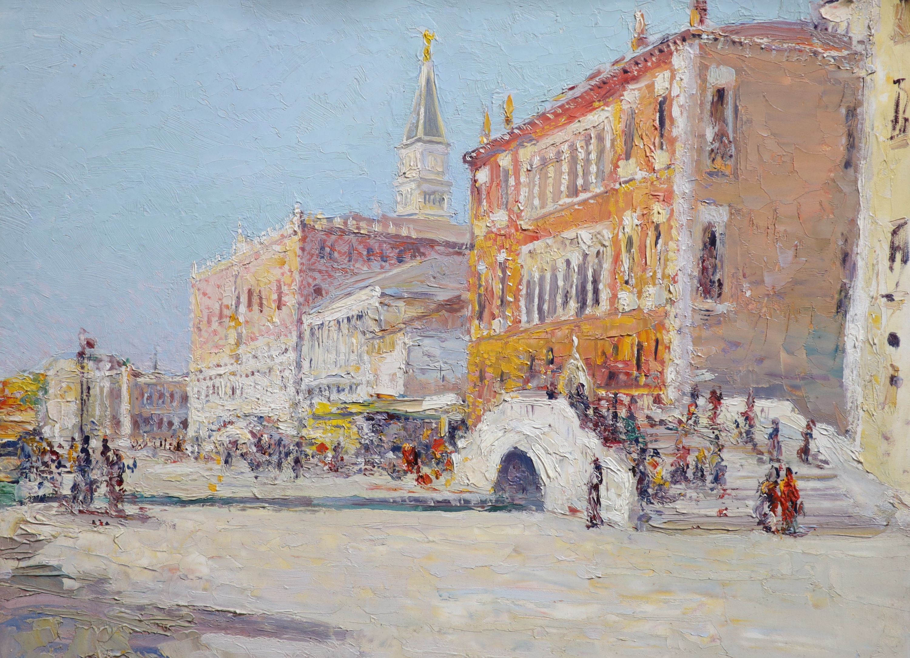 William Alphonse Lambrecht (French, 1876-1940), View of Venice, Oil on board, 30 x 41cm.